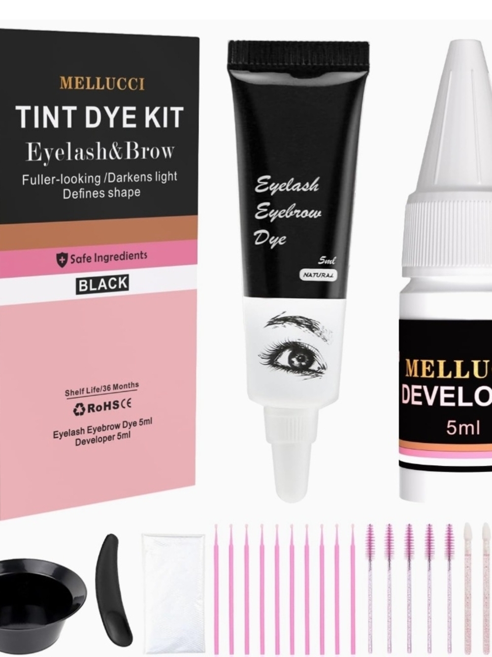 Black Eyelash & Brow Tint Dye Kit